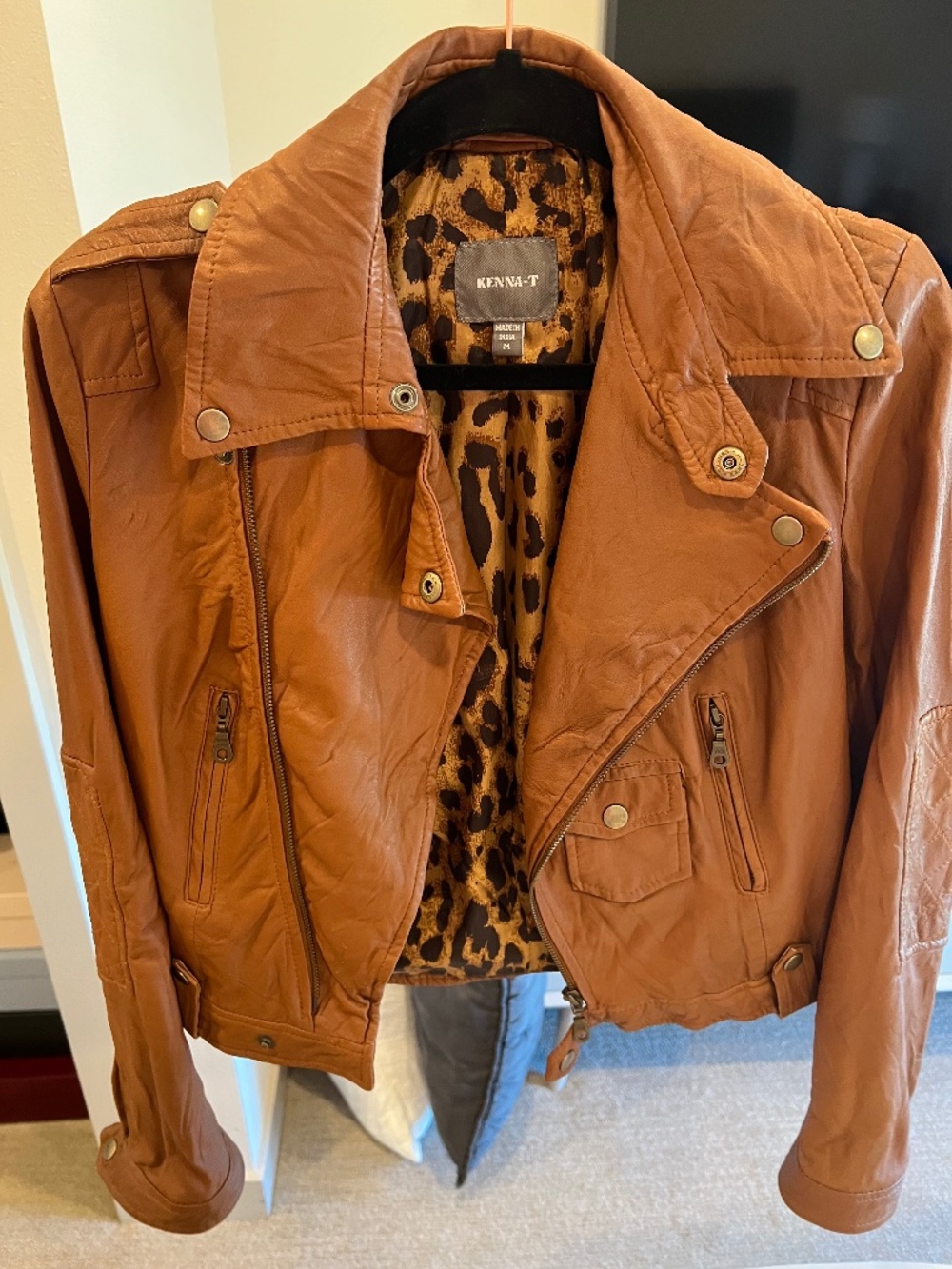 Kenna-T brown 100% leather jacket